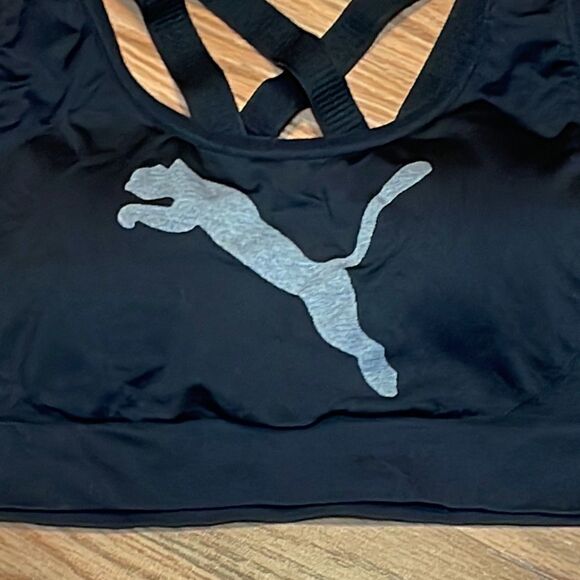 Puma Sports Bra, black , silver decal - Picture 2 of 5
